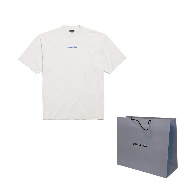 Balenciaga FW25 T Shirt Regular Fit Unisex Distressed White 764235TSVO98016