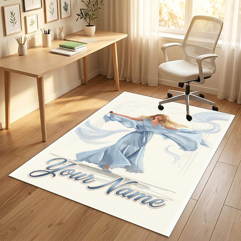 Personalized Crystal Velvet Carpet,Taylor Swift Custom Printed Name, Plush Area Rug For Home Indoor Decor