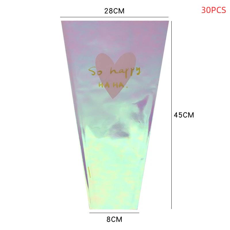 30 st Genomskinliga Rosförpackningspåsar Blomsterbukett Plastpåse Bukettinslagspapper En Rak Påse Blomförpackning