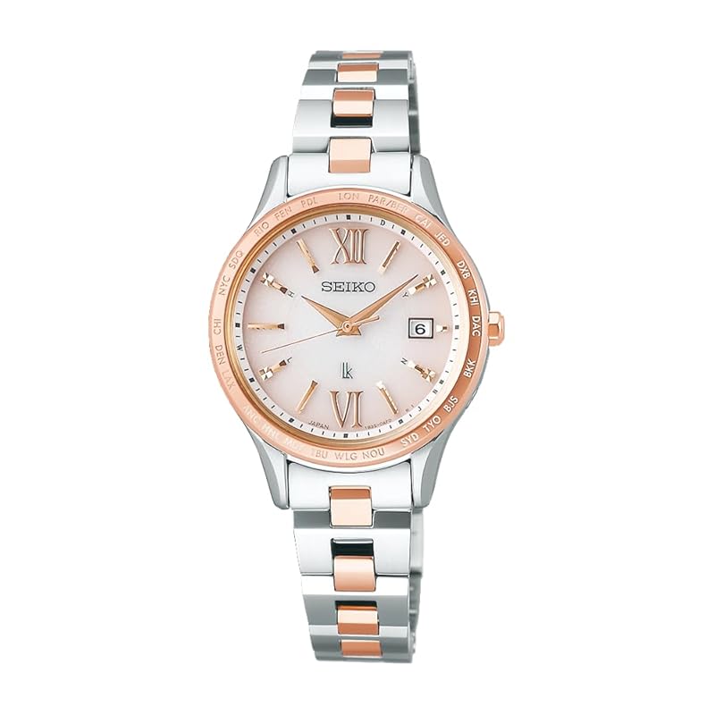 

[Seiko Watch] watch Rukia Standard Collection round solar radio wave SSVV082 ladies silver + pink gold