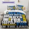 Leeds United F.C Pattern Bedding,Quilt Set Quilt Cover Pillowcase Home Birthday Gift(1 * duvet cover + 2 * pillowcase, without core)