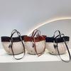 Casual Style Large Capacity Tote Bag Women's Fashion Shoulder Bag Handbag Leather Linen Bucket Bag Commuter