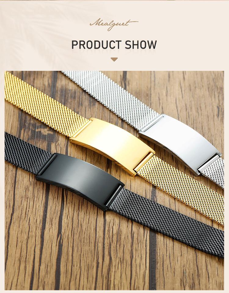Personalized Mesh Bracelet for Women,Custom Engrave Inspiration Quto Name Wristband, Adjustable Chain Stainless Steel