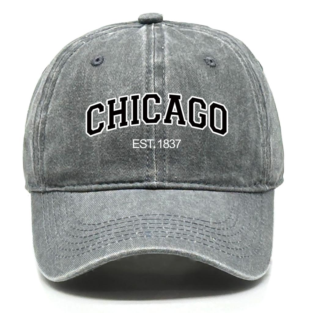 Casquette Snapback de Baseball CHICAGO Unisexe Ville d'Amérique Casquette Réglable pour Homme Tendance Rétro Casquette de Baseball Taille Unique
