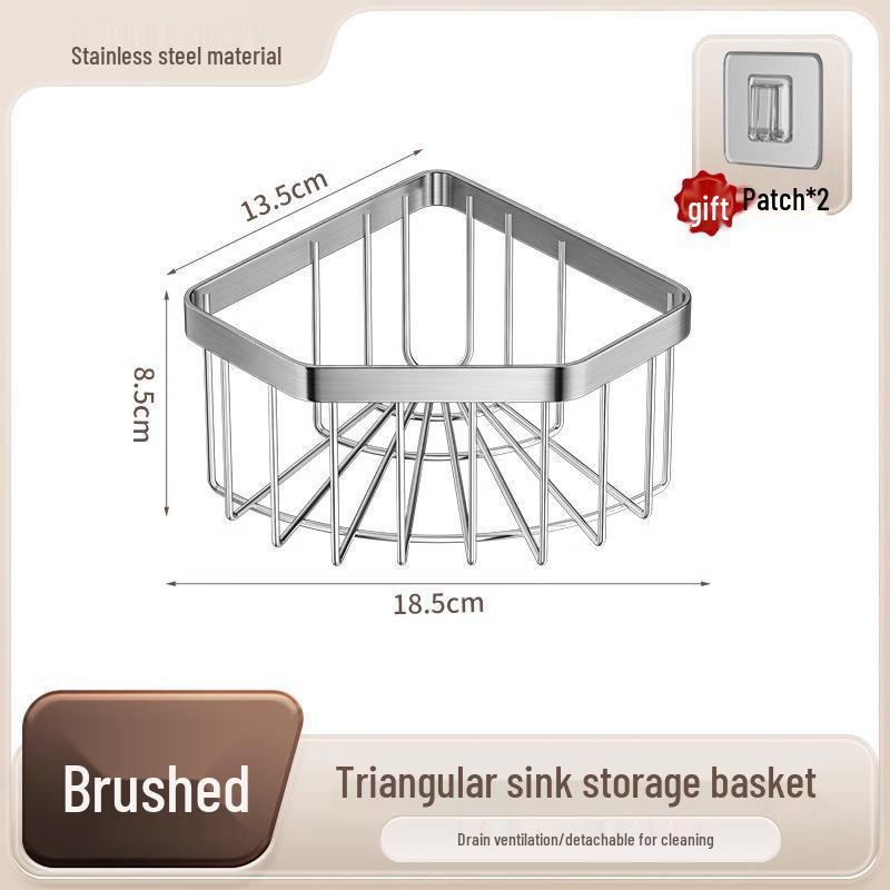 Sink Corner Rack: Kitchen Storage & Draining Rack for Sponge, Faucet, Dishwashing Supplies & Rag Holder