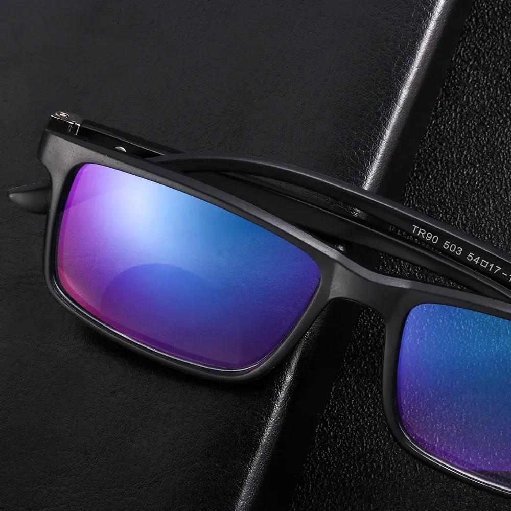 Bifocal Lenses Progressive Multi-Focus Reading Glasses For Men  Anti-Blue Light Near Far Reading Glasses Metal