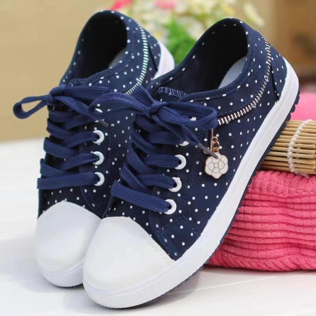 Women's Shoes  Fashion Summer Casual Shoes Hollow Lace Canvas Hollow Breathable Platform Flat Shoes Women's Sports Shoes