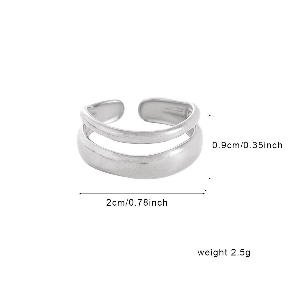 Gold-Plated Stainless Steel Geometric Ring for Women: Simple, Chic, Non-Fading Jewelry