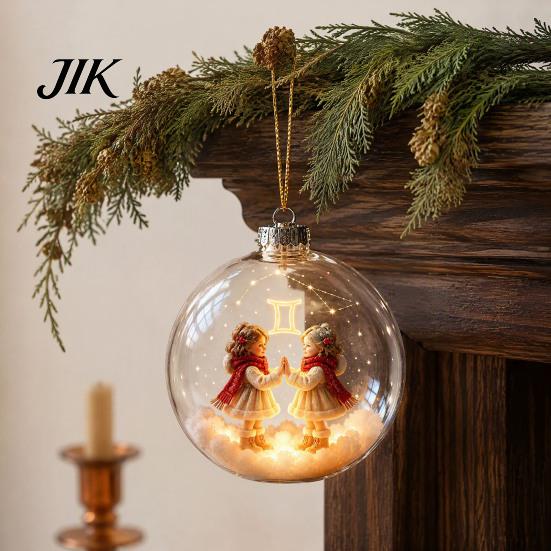 Unique Christmas Tree Ornaments Zodiac Ornament, Twelve Sign Hanging Decoration, 2D Acrylic Durable Decor Horoscope Pendant for Xmas Tree, Holiday