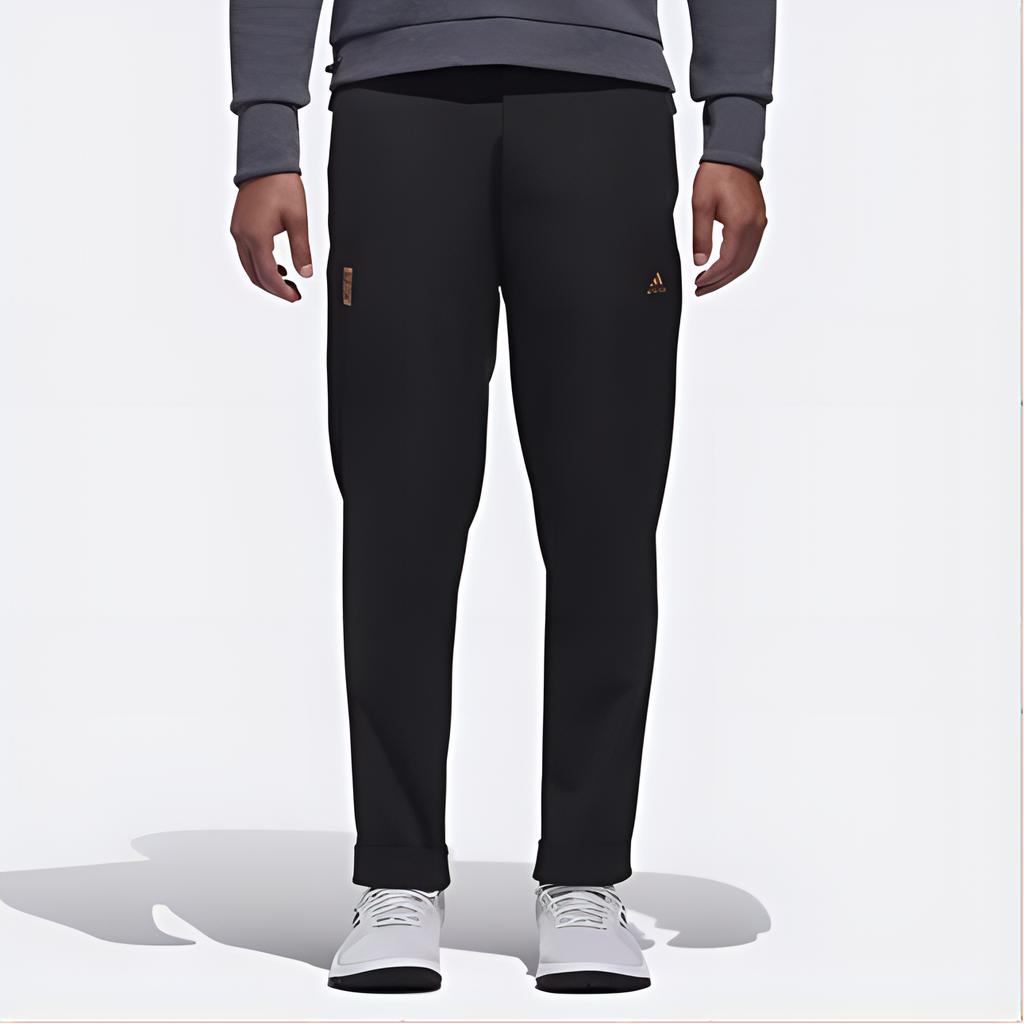 Adidas Logo Haftowane Spodnie Sportowe Dzianinowe Zapinane na Zamek ze Średnim Stanem Męskie Spodnie Czarne DT2459