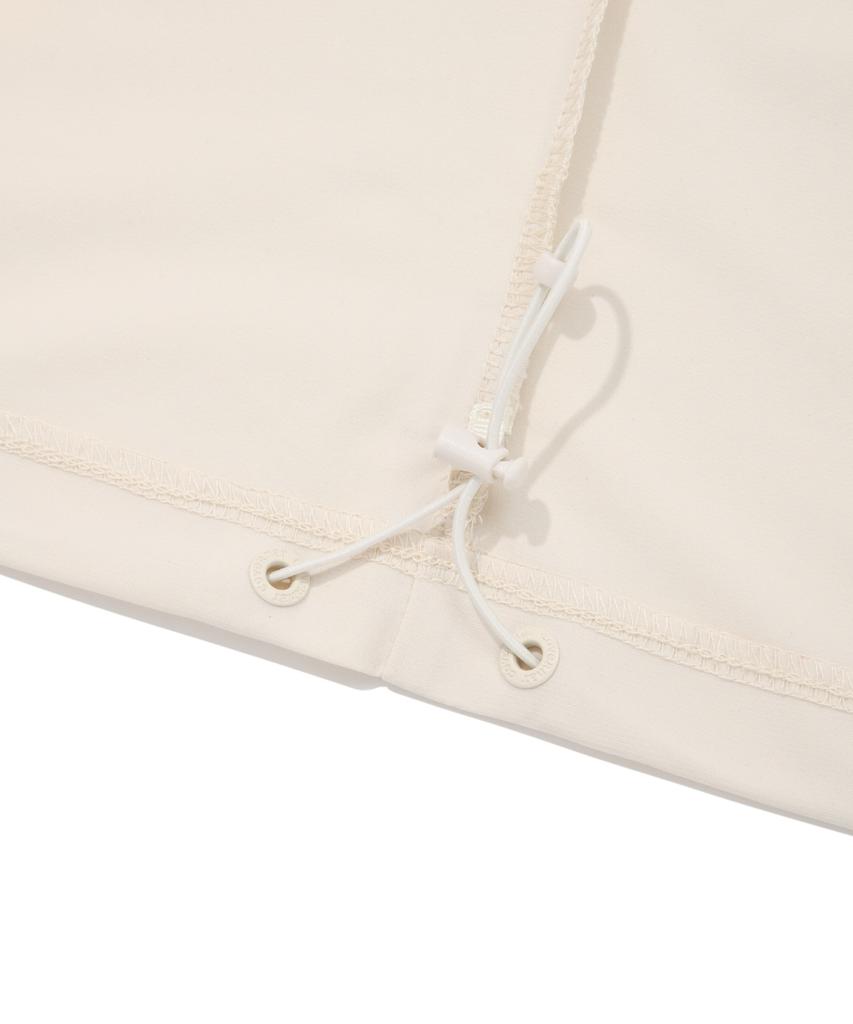 COVERNAT WOMAN Comfort String Crop T-Shirt Ivory