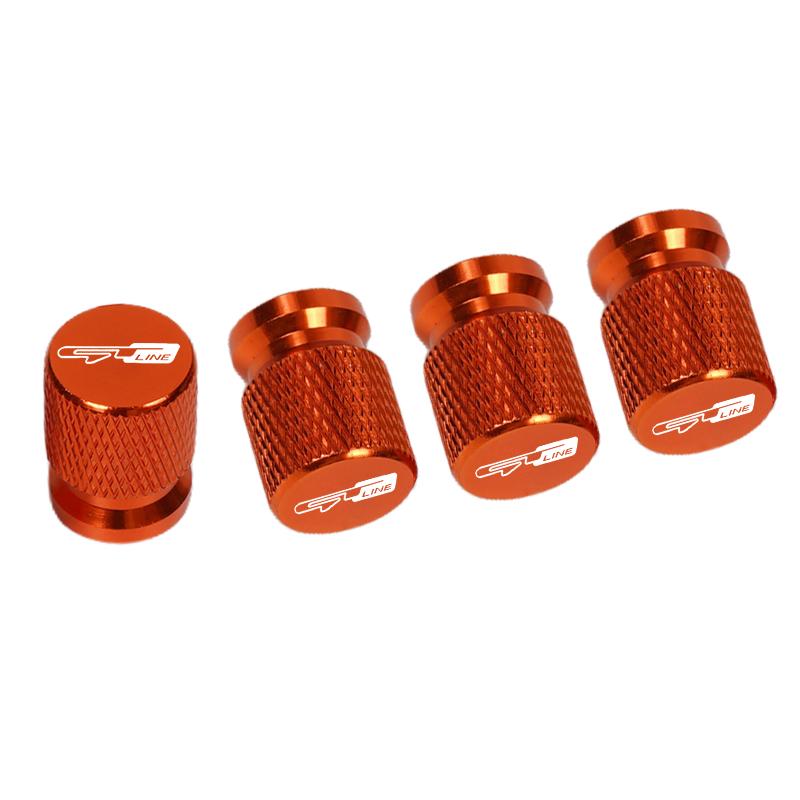 AANC1 4pcs Car CNC Aluminum Tire Valve Air Port Stem Cover Caps For Kia GT Line Sportage Ceed Picanto K5 K3 Stonic Accessories