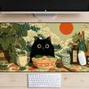 Vintage Desk Mat Black Cat Desk Pad Cute Anime Mousepad Laptop Mat Pad for Computer Mouse Office Accessories 900x400 Mouse Mat
