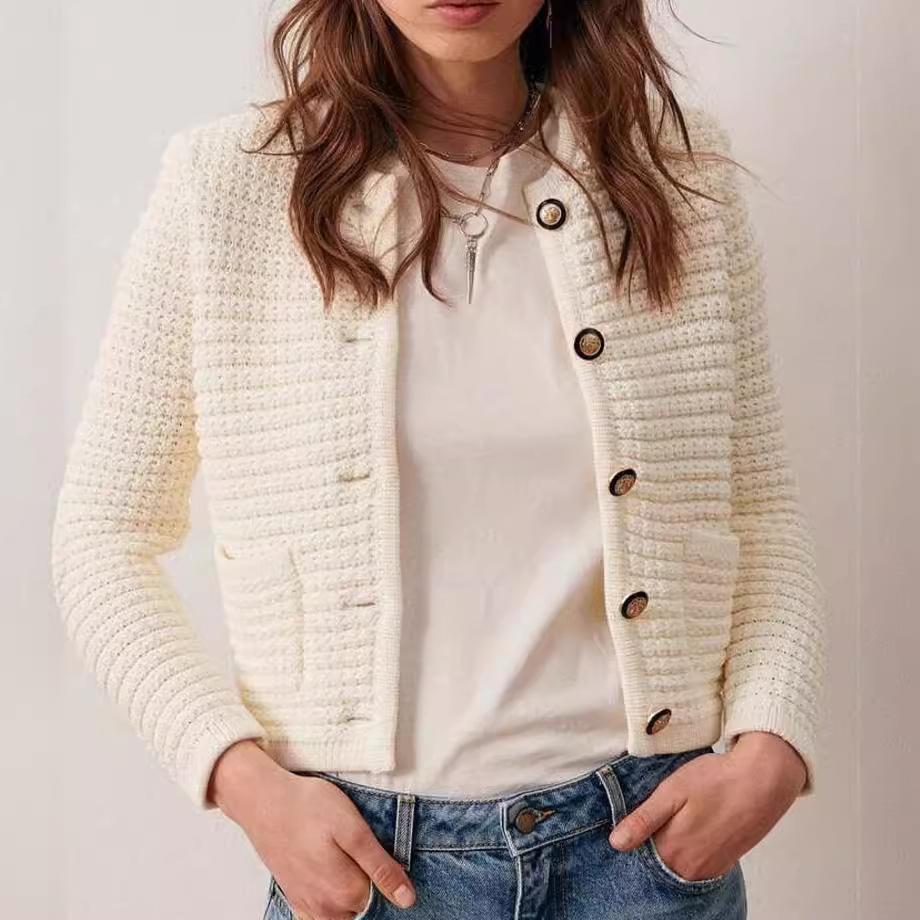 New French Niche Retro Top Casual Single-breasted Knitted Top Jacket Women's Casual Loose Thickened Cardigan