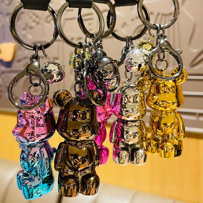 Cartoon Keychain Car Keyring Bear Pendant Key Ring Car Accessories