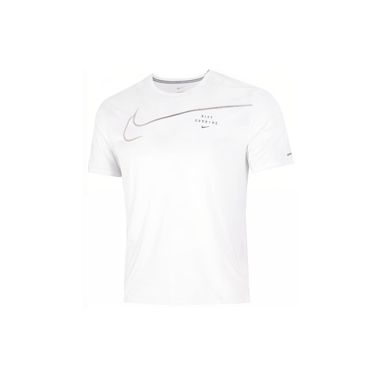 Men s Nike Large Logo Sports Training Breathable Quick Dry Round Neck Short Sleeve White T-Shirt DM4812-100 XXL