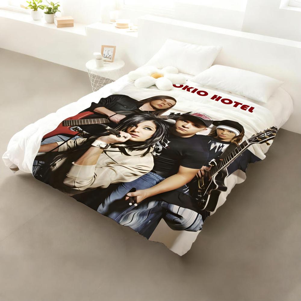 Coperta in Flanella Morbida e Accogliente della Rock Band Tokio Hotel Leggera Delicata sulla Pelle per Divano Letto Ufficio e Viaggio