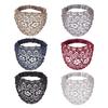 4Pcs Women Headband Floral Lace Hollow Design Faux Pearls Hair Hoop Boho Style Wide Elastic Hair Accessories