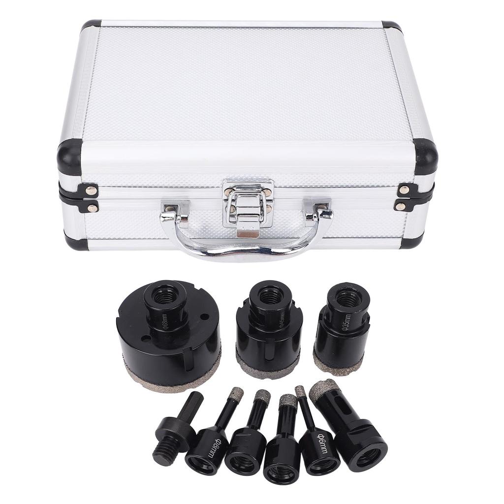 8 Pcs Diamond Drill Bit Set 668mm M14 Thread Dry Wet Use Diamond Hole Saw with Converter for