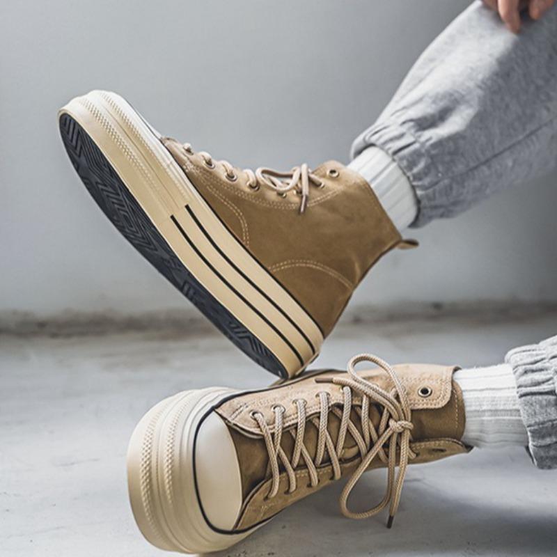 Fashion Couple Sneakers Classics Denim Canvas Shoes Fashion High Top Casual Shoes Platform Vulcanized Shoes for Men Lace Up Ankle Boots