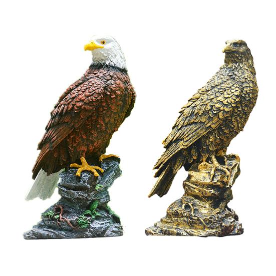 Garden Resin Eagle Statue, Outdoor Standing Eagle Sculpture, Yard Lawn Eagle Ornament, Housewarming Gift for Friends Family
