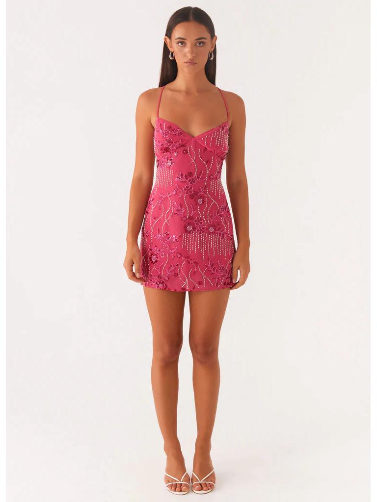 Sequin Embroidery Backless Spaghetti Strap Dress - European & American Style Summer Dress for Women
