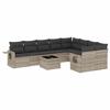 VidaXL Salon de Jardin avec Coussins 10 pcs, Canapés de Terrasse, Ensemble de Meubles de Patio, Mobilier d'Extérieur, Gris 3252989