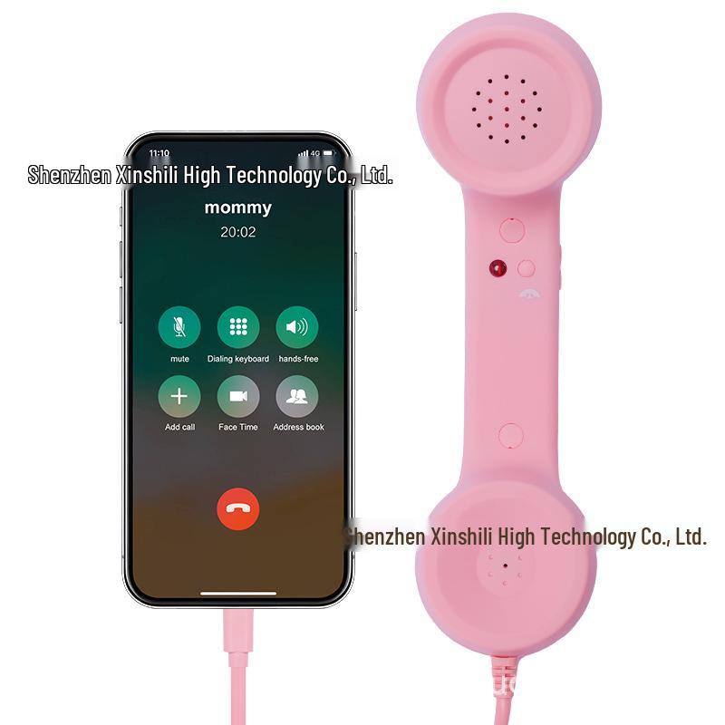 In-Stock Retro Style Girlish Phone Handset with Adjustable Volume and Microphone for Students