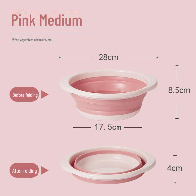 

Складная переносная раковина: Идеально подходит для общежитий, путешествий и прачечной small розовый