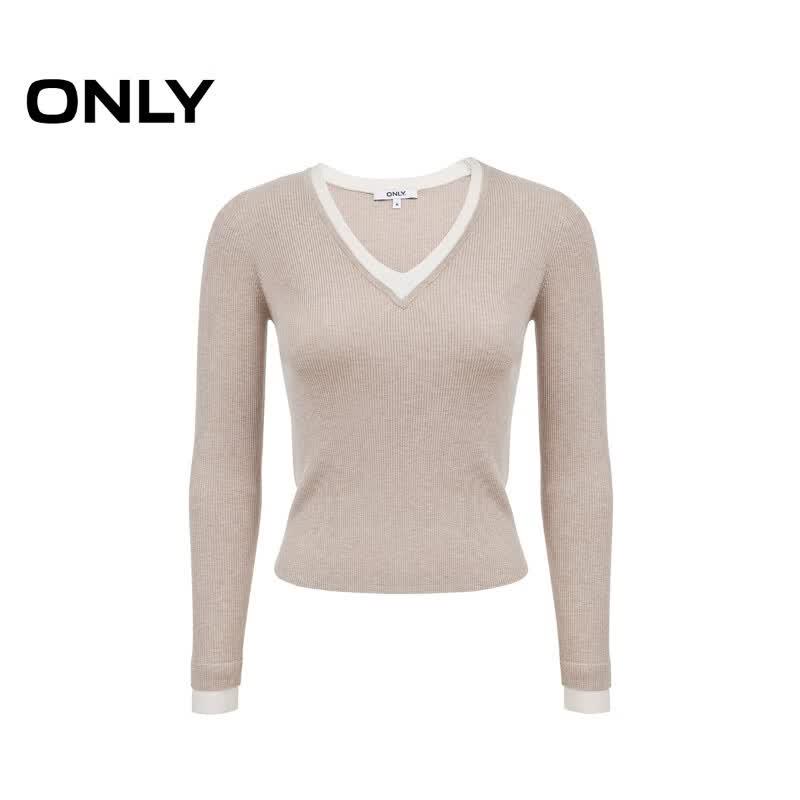 ONLY Women's 2026 Summer Color Block V-Neck Knit Top