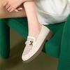2025 new thick heel summer thin small leather shoes women's mesh breathable casual loafers one-pedal work shoes