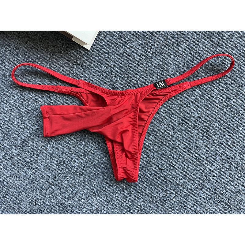 Open Cock Thongs Men Ice Silk Seamless Underwear Erotic Panties Soft Cooling Underpants Penis Sheath G-String Smooth Lingerie