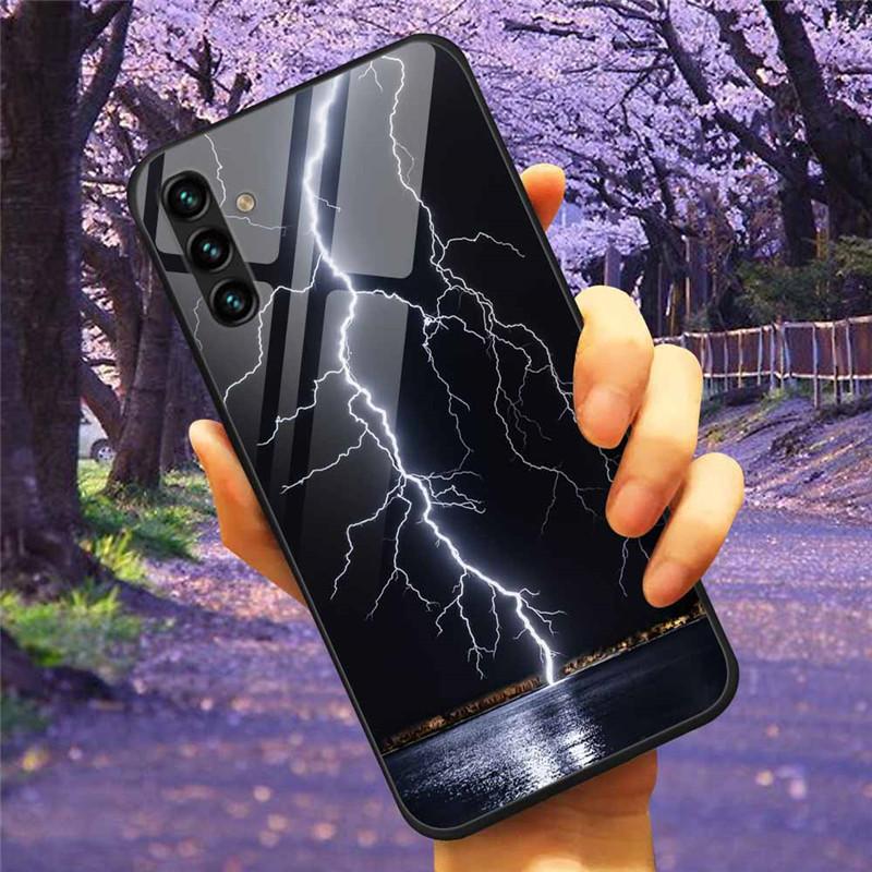 For Samsung A34 A54 A14 A7 2018 Case GalaxyA54 Glass Tempered Hard Cover Coque for Samsung Galaxy A34 5G GalaxyA34 Space A 14