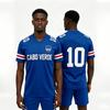 Unisex Sports Jersey Cabo Verde Football Supporter Shirt V Neck Short Sleeve Athletic Top for Fans and Players