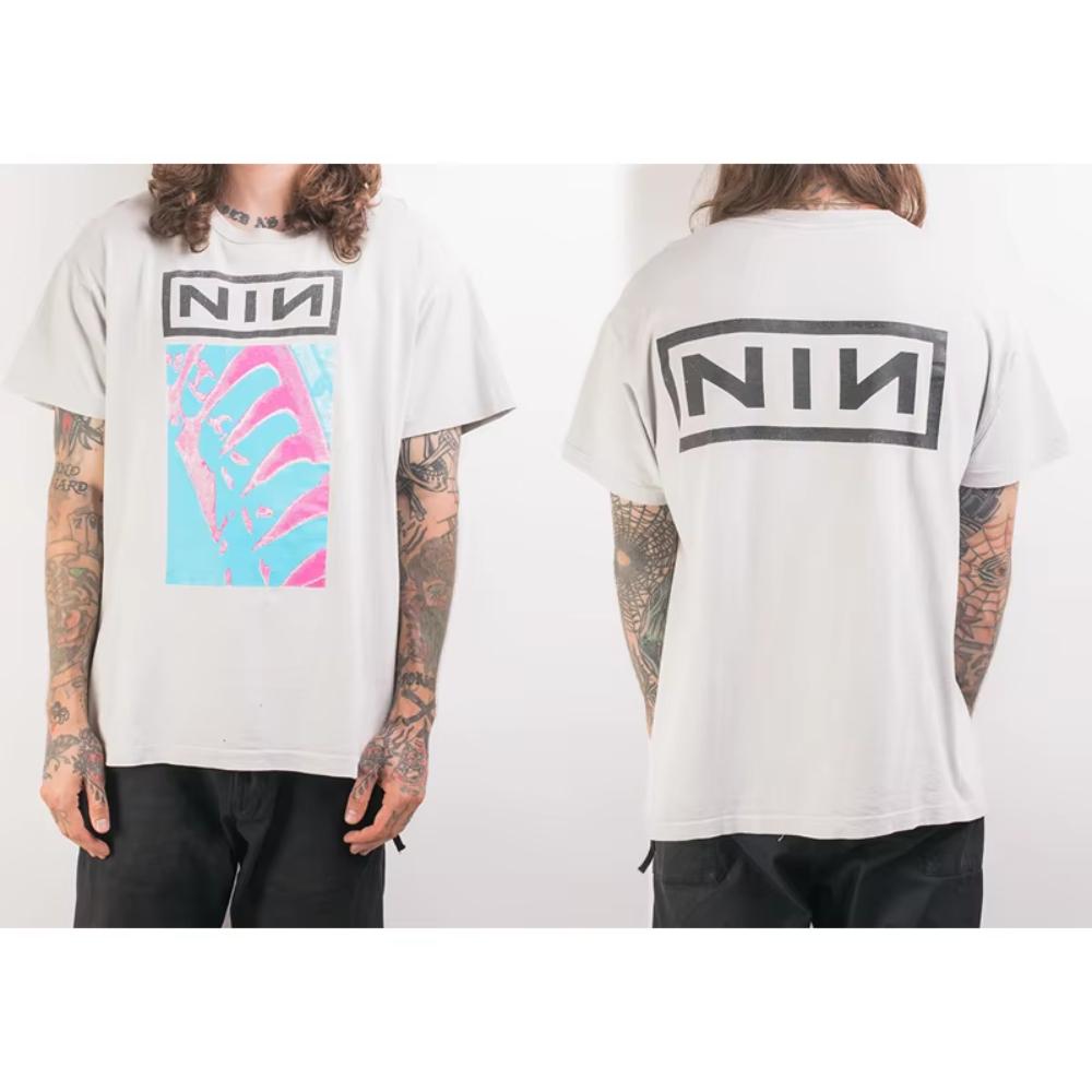 NINE INCH NAILS Band NINE INCH NAILS Team Famous Industrial Rock Loose Male Cotton Summer Men's and Women's Short Sleeve T-shirt