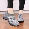 Large size women's shoes spring and summer new fly-woven sports shoes air cushion sports shoes middle-aged and elderly mother shoes wedge shoes women