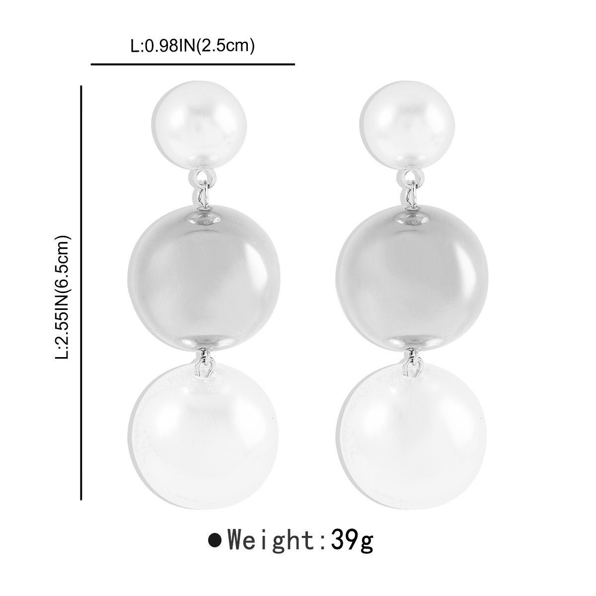 

N11334 European and American retro color matching pearl ball necklace ZA exaggerated fringed earrings hip-hop street auction collarbone chain
