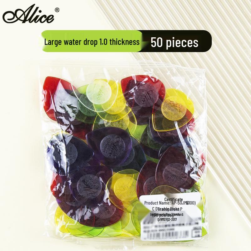 Alice Transparent Water Drop Bass Guitar Pick - Optional Thickness: 1.0mm, 2.0mm, 3.0mm