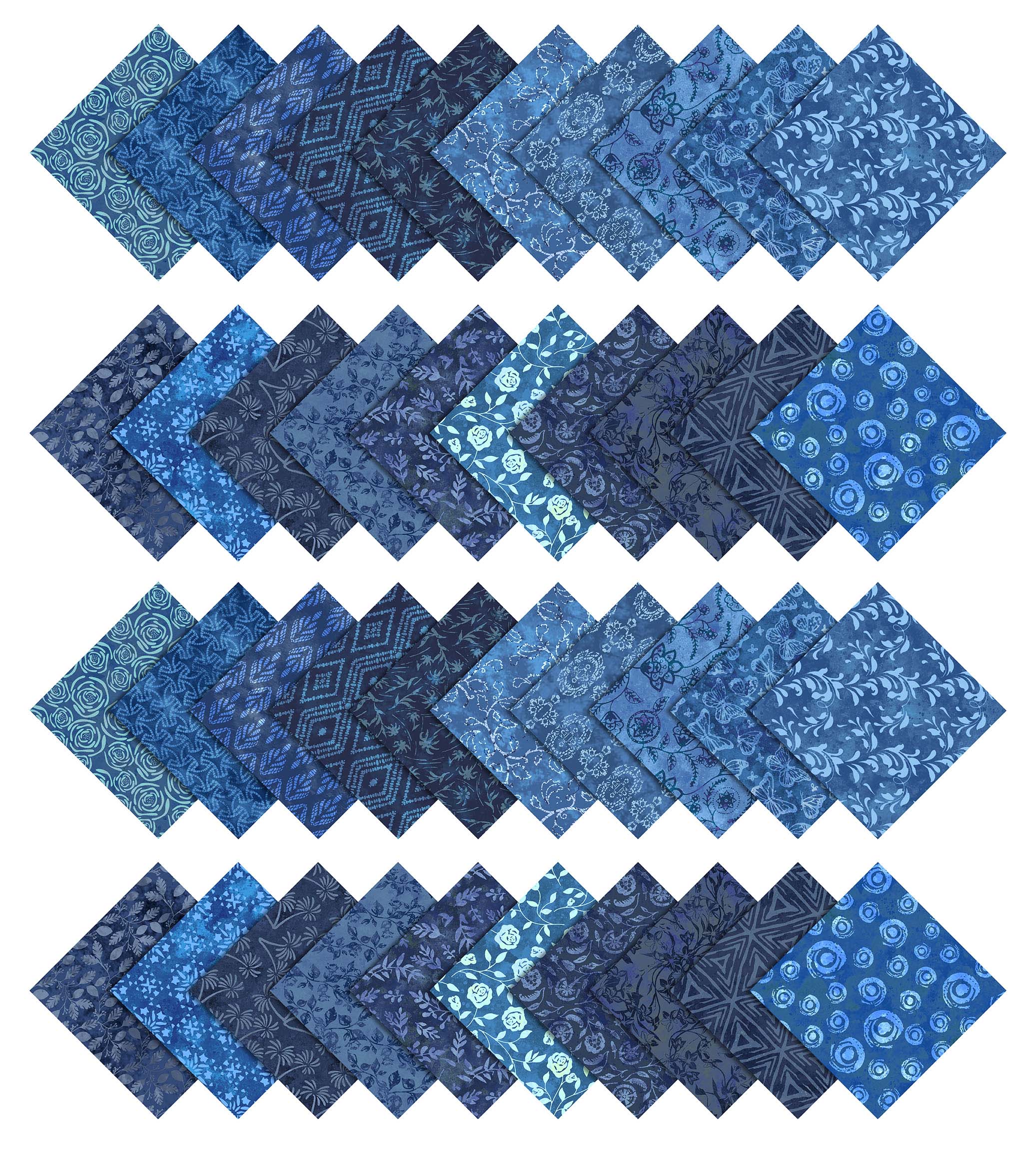 

Soimoi Batik Print Precut 5-inch Cotton Fabric Quilting Squares Charm Pack DIY Patchwork Sewing 5x5 синий