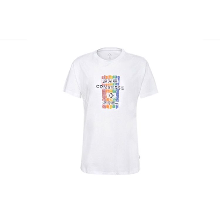 

Converse Slim Fit Футболка с короткими рукавами с принтом Женские топы Белые 10018492-A01
