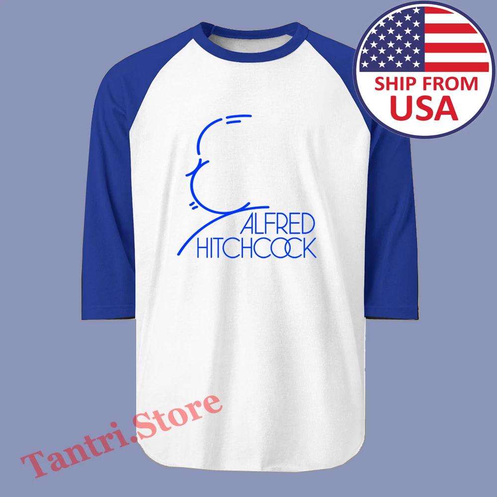 

Alfred Hitchcock Crime Master Men s Raglan White Blue Size S to 2XL 4XL