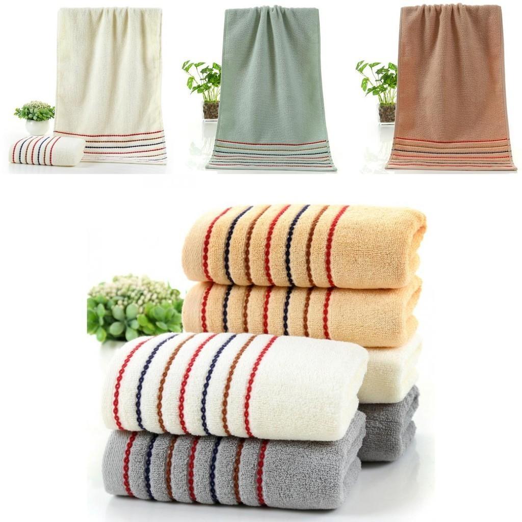 Striped Cotton Towel Soft Thick And Comfortable Bath Towel For Home And Hotel Use