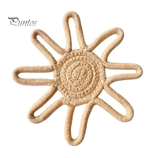 Sous-verre Style Nordique Tournesol Corde de Coton Sous-verre, Tapis Isolant Thermique Fait Main pour Tasse Antidérapante Table, Set de Table Pots Et Tasses Tissé