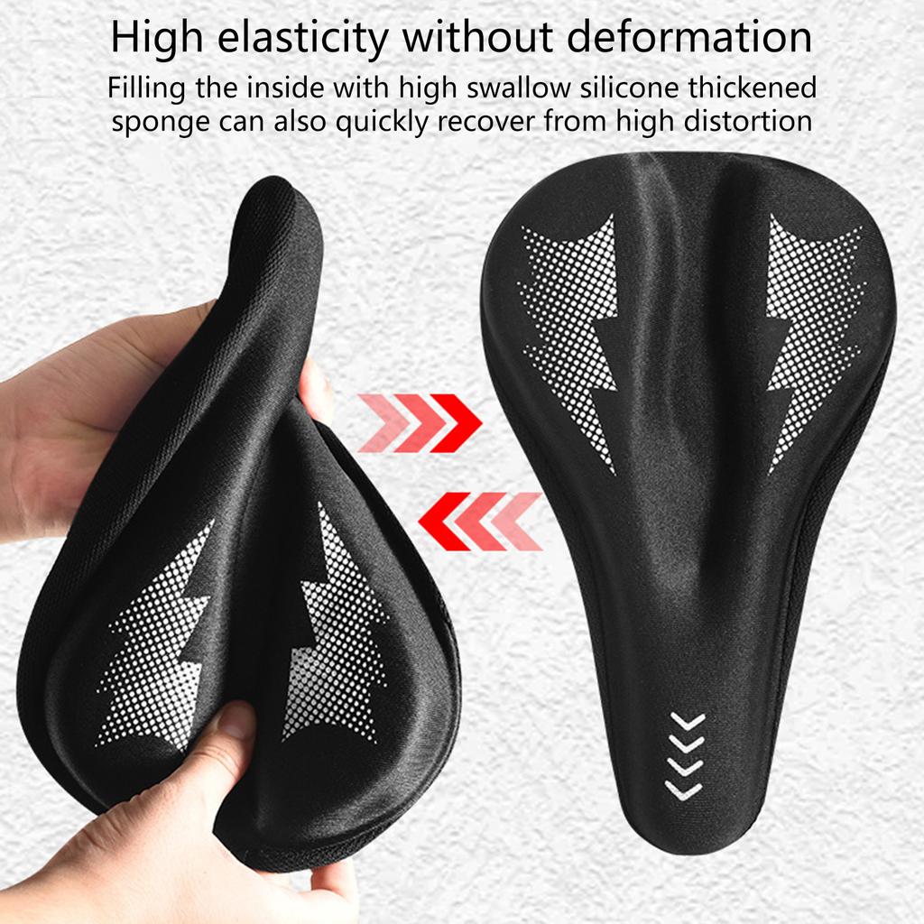 Bike Saddle Cover Silicone Padded Waterproof Bike Seat Cover Improved Comfort Breathable Anti-Slip Bicycles Seat Cushion