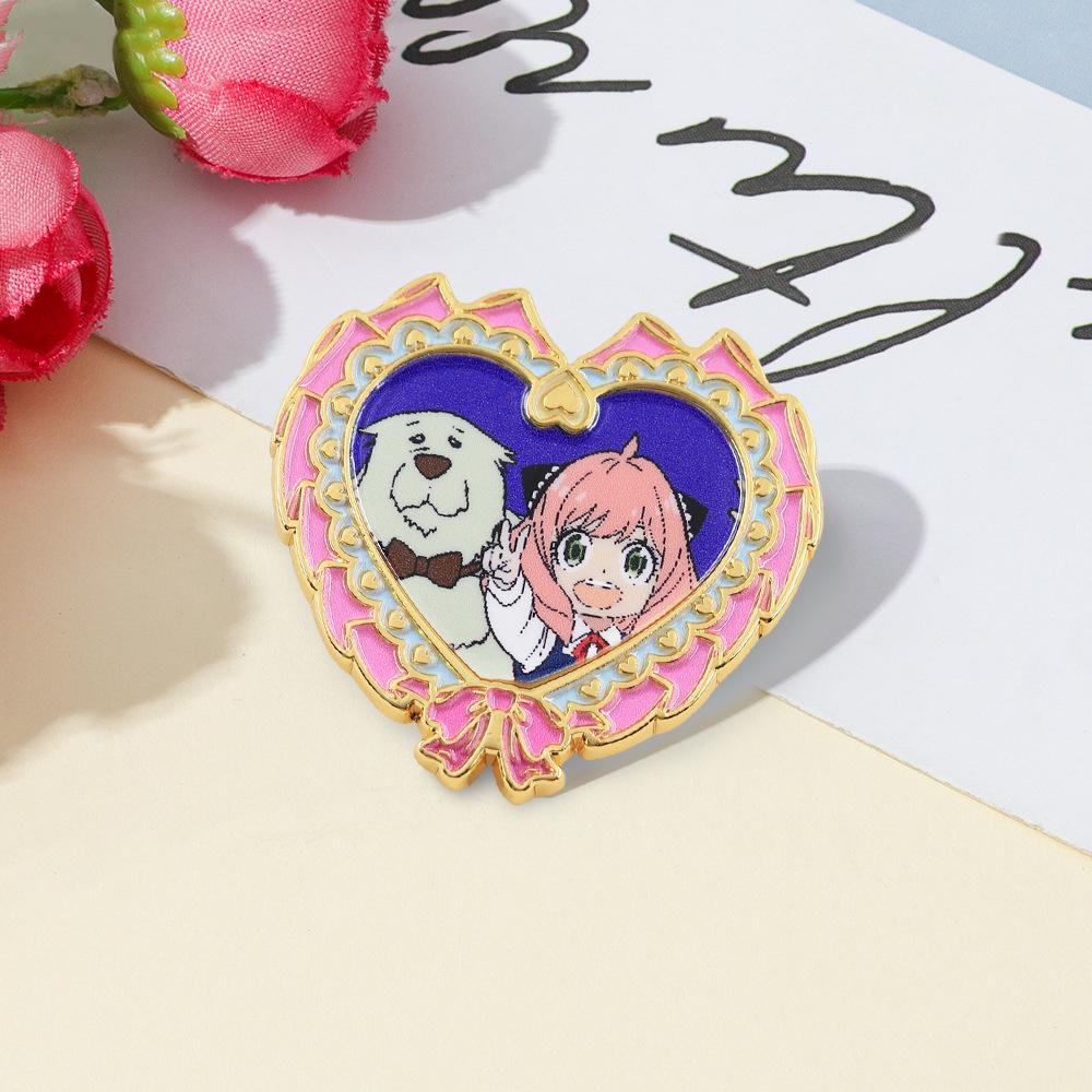 Spy x Family Anya Forger Pink Heart Brooch - Anime Backpack Accessory