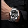 Vintage Aviation Pilot Watch for Men Waterproof Quartz Watch with Date Luminous Hands Steel Strap Dress Wrist Watch