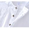 Chinese Retro Style Cotton Linen Tshirt for Men Summer Long Sleeve Top Daily Casual Stand Collar Pullover Men T-shirt 4XL