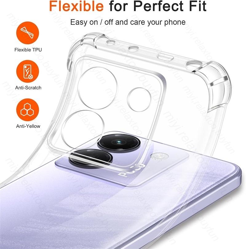 PocoM7Pro 5G Case Anti-Yellowing Clear Crystal TPU Soft Cover For Poco M7 Pro 5G Shockproof Coque Poko Little M7Pro M 7 Pro 5G