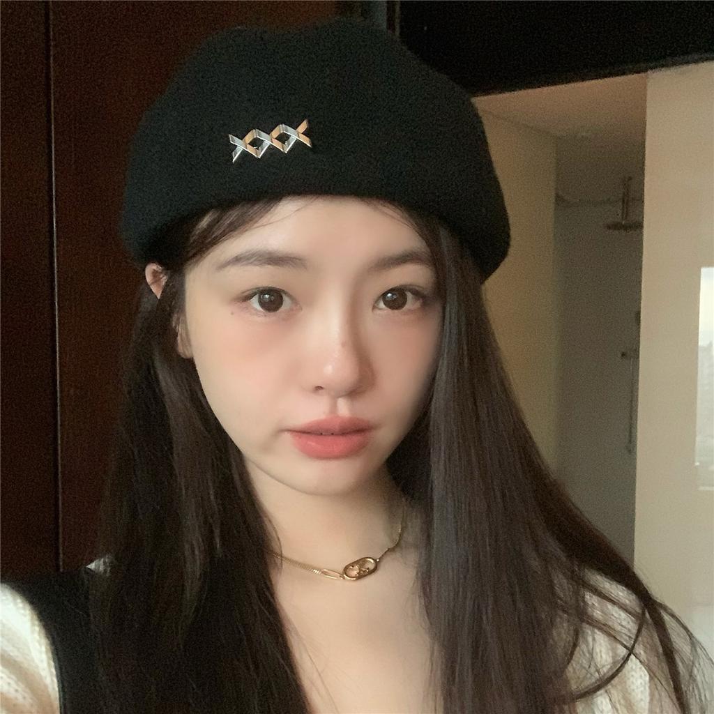 Big Head Beret Women's Autumn and Winter Face Showing Small Retro Japanese Painter Hat Korean Version Versatile Forward Hat