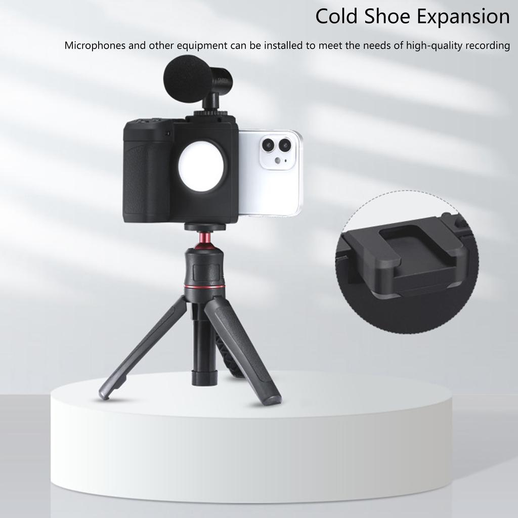 PH-10 Mobilt Handgrepp Trådlöst Telefonhållare Stabilisator för Smartphones Vlogging Selfie Blixtsko